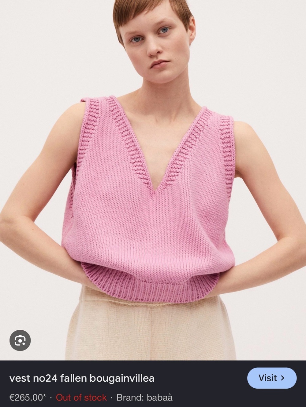 Babaa Cotton Vest No24 Fallen Bougainvillea